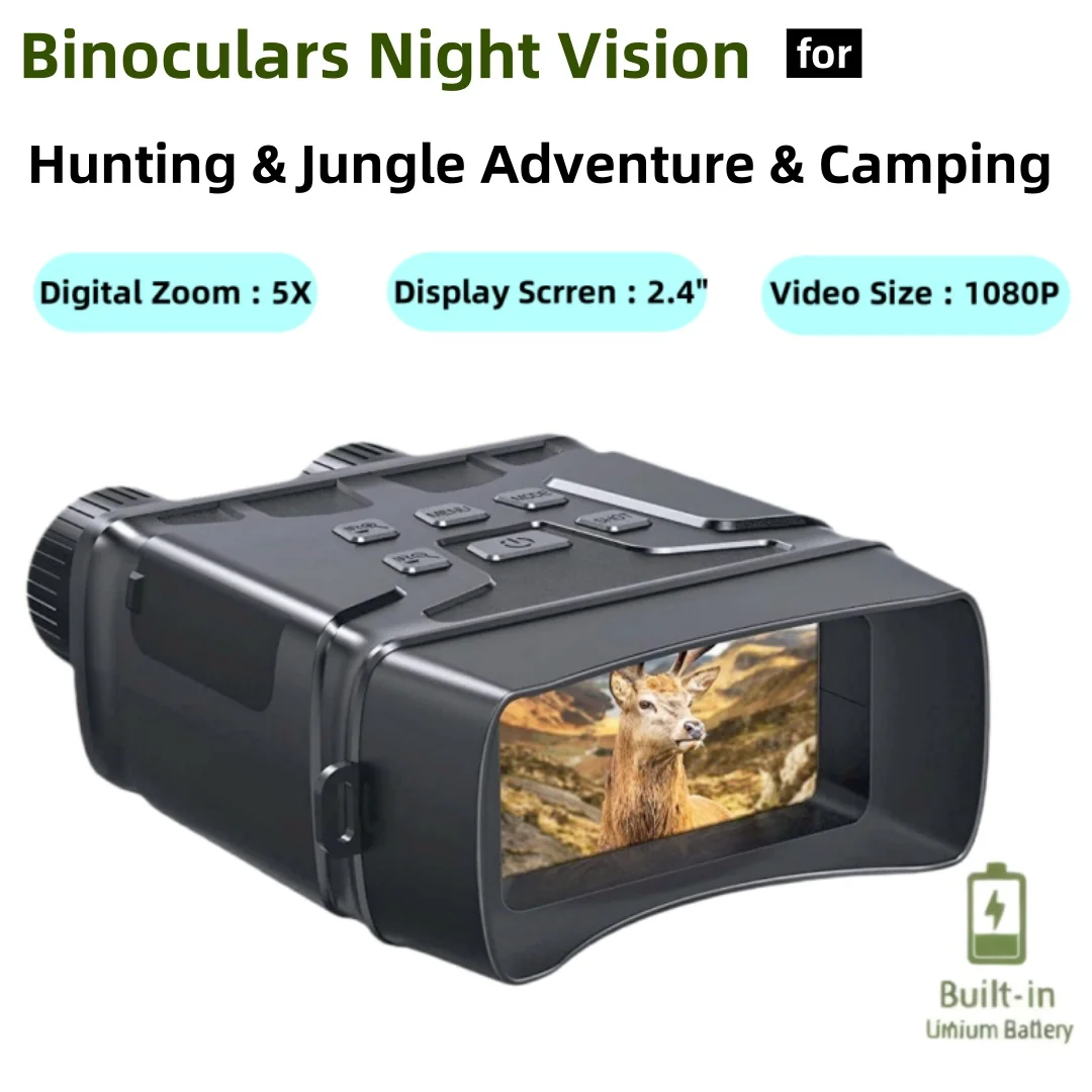

R6 Binoculars Night Vision 3X Optical 5X Digital Zoom 300M Viewing Range for Outdoor Hunting Telescope Infrared Night Vision