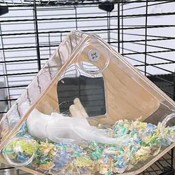 Parakeet Nest Box Natural Wood Breeding Box Easy To Clean Transparent Bird Nesting Box For Budgie Conure Finch Tits