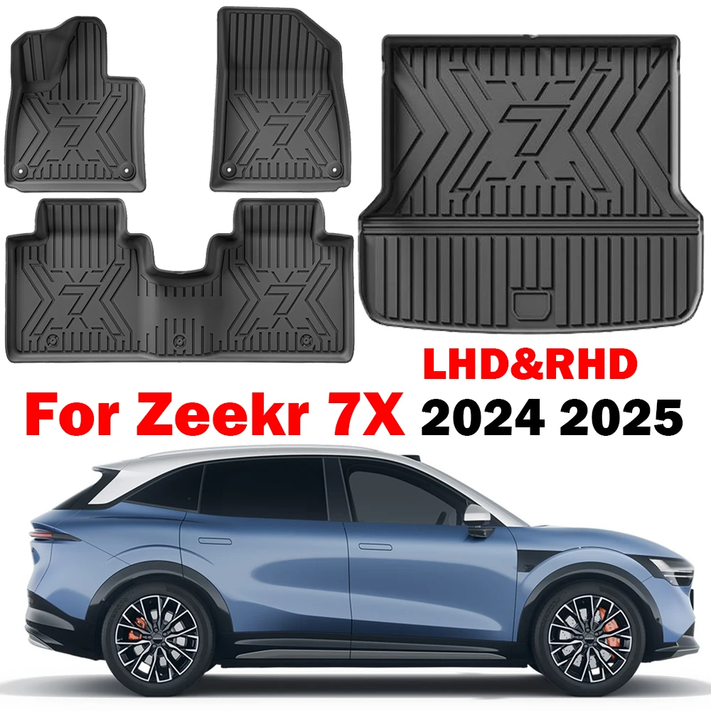

Автомобильные коврики для Zeekr 7X 2024 2025 5-местные, всепогодная подкладка для багажника, водонепроницаемые аксессуары из ТПЭ (LHD и RHD)