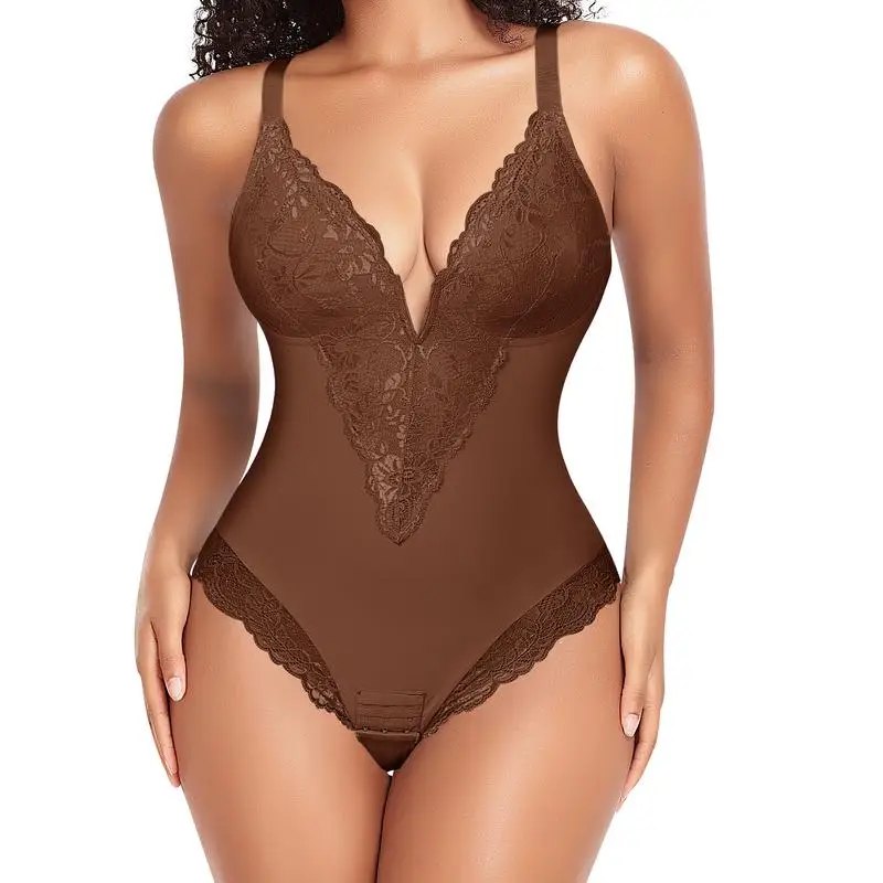 

Werena Women's Lace Bodysuit Tummy Control Shapewear Tops Shaping Waist Bodysuit