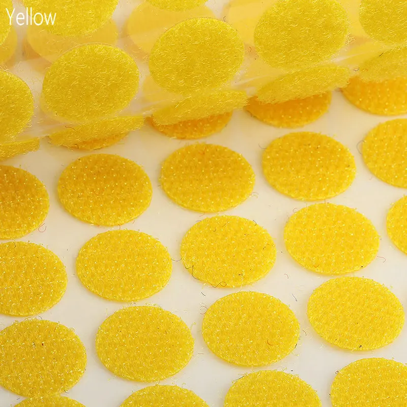 Self Adhesive Fastener Tape Round backing 10mm-30mm color sticker DIY Hook-and-loop straps label Paste the clasp Adhesive