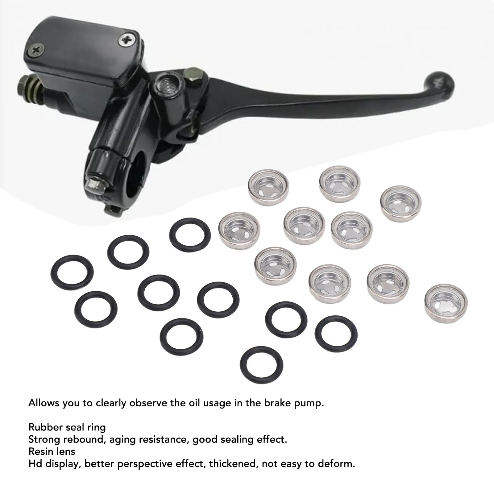 10pcs Brake Cylinder Reservoir Sight Glass Clearly Observe Widely Used Brake Master Cylinder Sight Glass HD for Motorcycle ATV