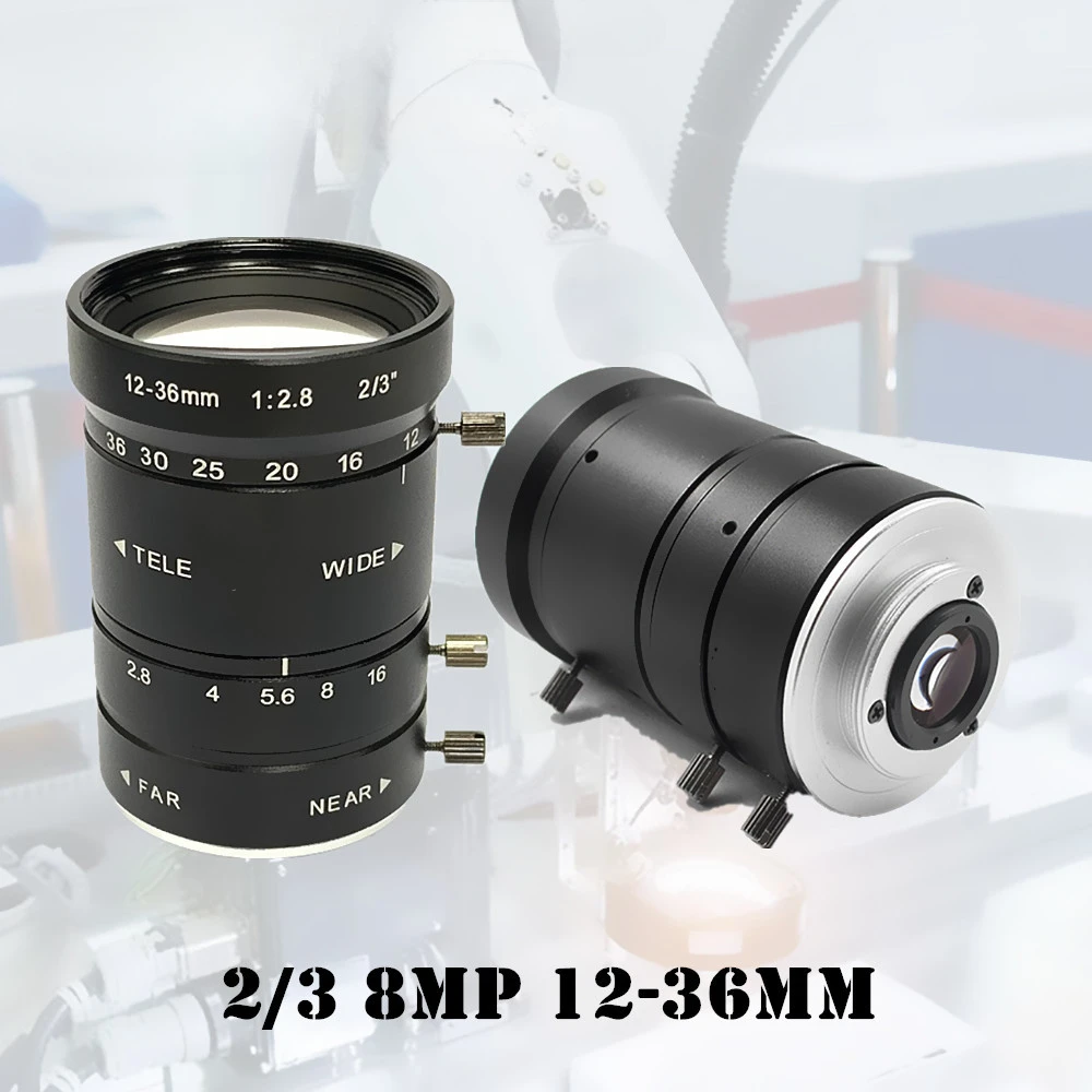 FA12-36mm manual zoom lens 2/3 inch C-port high definition 8 million pixel machine vision industrial lens