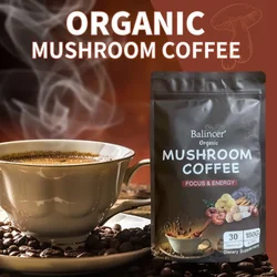 6-in-1 Organic Mushroom Coffee - 2000 Mg, Supports Brain Health, Focus, Fatigue Prevention and Digestive Support