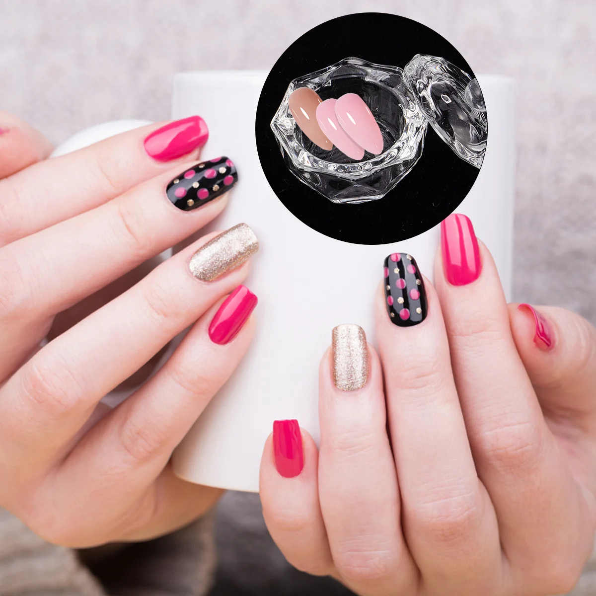 

3Pcs Crystal Nail Art Cups Mini Glass Containers Acrylic Liquid Powder Mixers Perfect for Manicure Salon Nail Art Cup