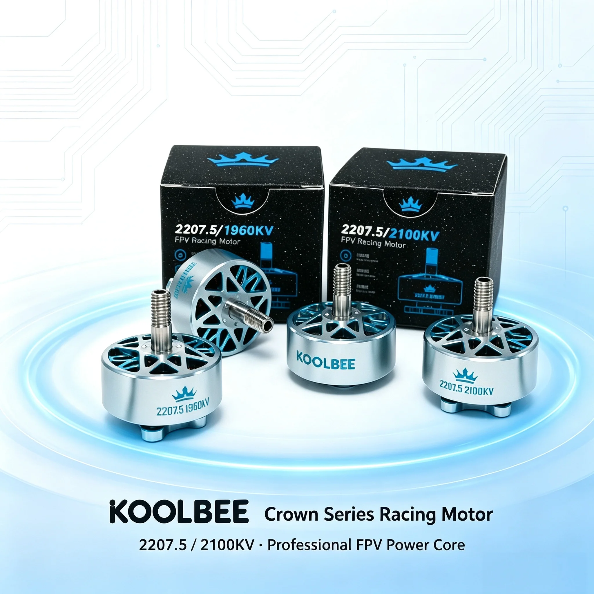 KOOLBEE 2207.5 Brushless Motor 1960KV 2100KV 6S Lipo for 5‑inch Prop RC FPV Freestyle Racing Drone