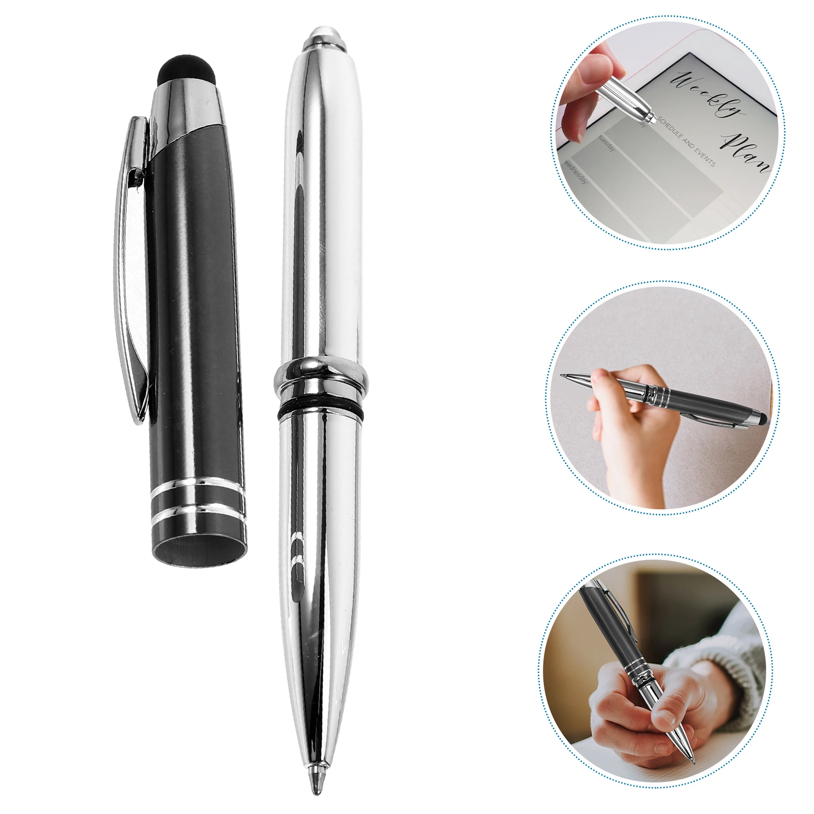 

Led Lighted Ballpoint 3 In 1 Touch Screen Stylus Pen Bright Light For Dark Writing Office Use Capacitive Pen Tablet