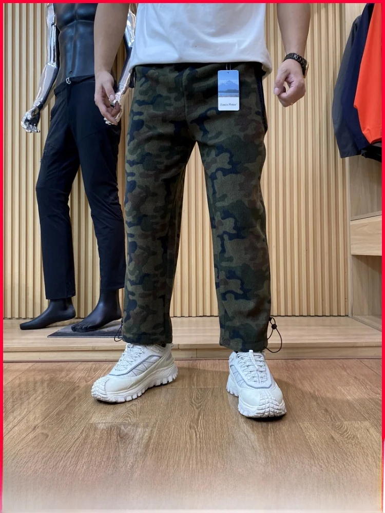 

Thiened Fce Camouflage Workwear Casual Pants ex Outdoor Autumn Winter Faion Warm Straight Leg Trousers for Couples