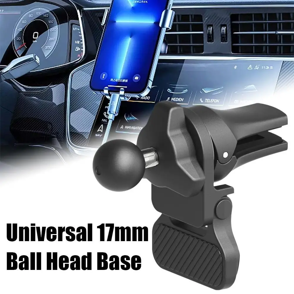 yZ[zCar Phone Holder 17mm Ball Head Car Air Vent Mount Clamp Cellphone Stand GPS Brackets Car Air Outlet Clip Accessories