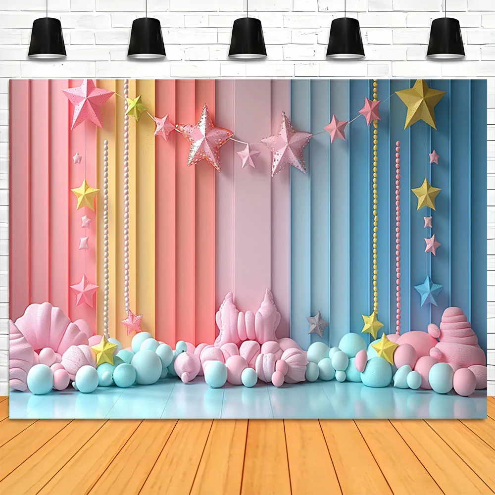 

Rainbow Balloons Arch Photography Backdrops Props Newborn Birthday Party Decoration Adorable Pastel Photo Studio Background A-05