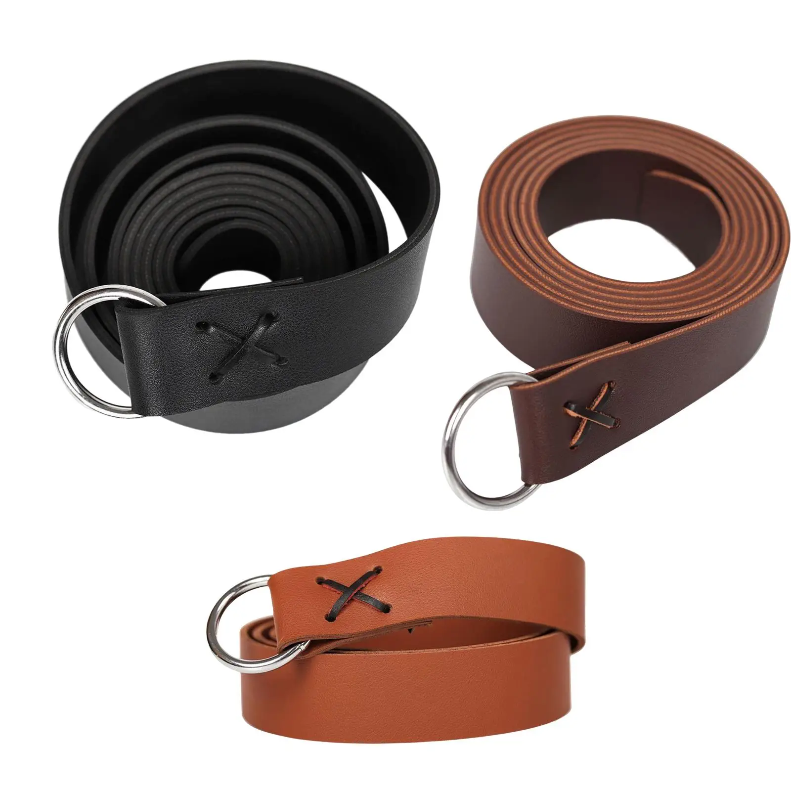 PU Leatherretro Style Medieval Belt Costume Accessories Belt for Cosplay Stage Performances Halloween Party Decoration