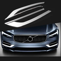 2pcs Chrome Front Fog Light Lamp Lower Bumper Cover Frame Trim Fit for Volvo S90 2017-2019