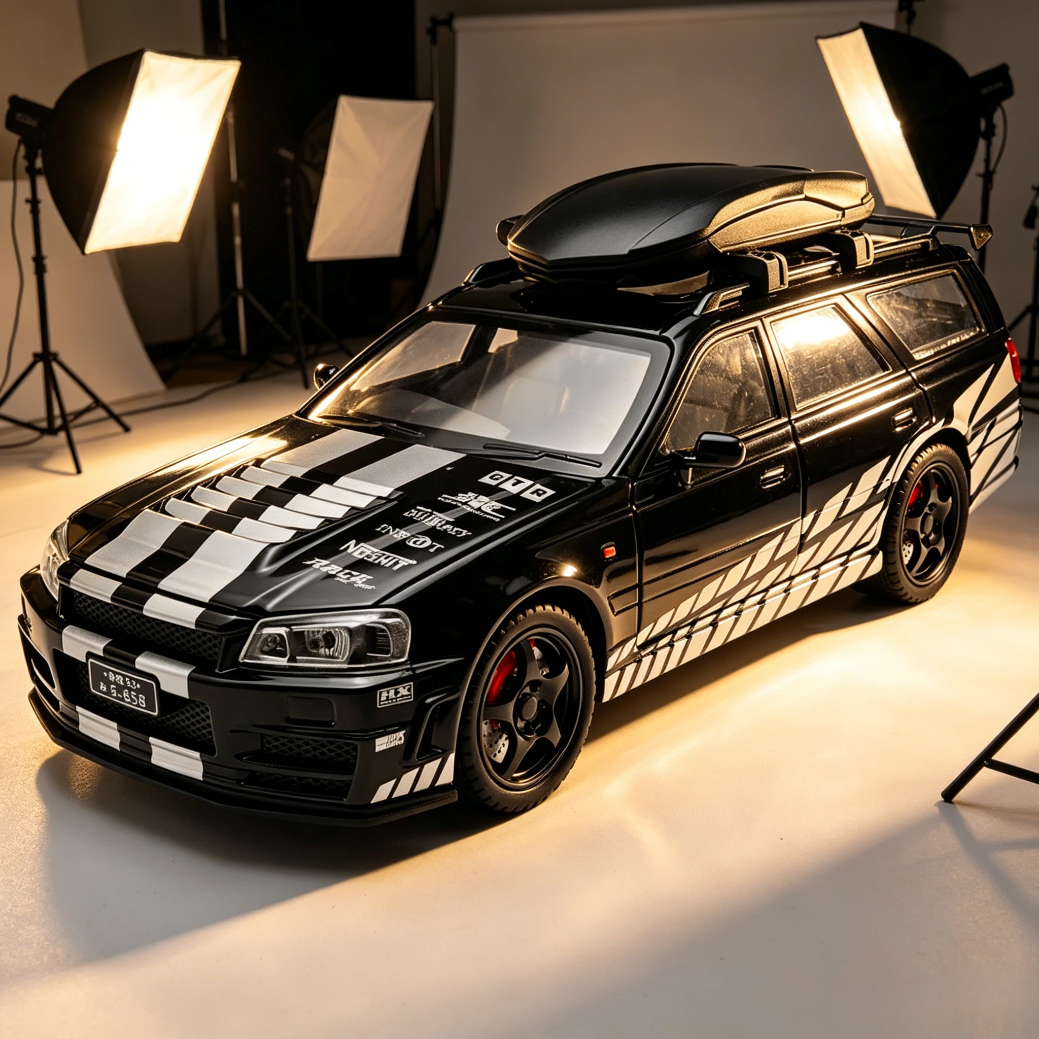 

JDM 1:22 GTR R34 Stagea 260RS WC34 Wagon Alloy Car Model Sound and Light Pull Back Toy Collectibles Birthday gift