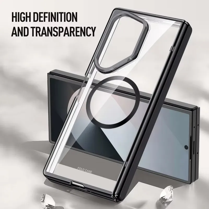 

Magsafe Magnetic Fold6 Hinge Spring Lens Frame Bracket Protective Case For Samsung Galaxy Z Fold 6 Transparent Screen Flim Cover