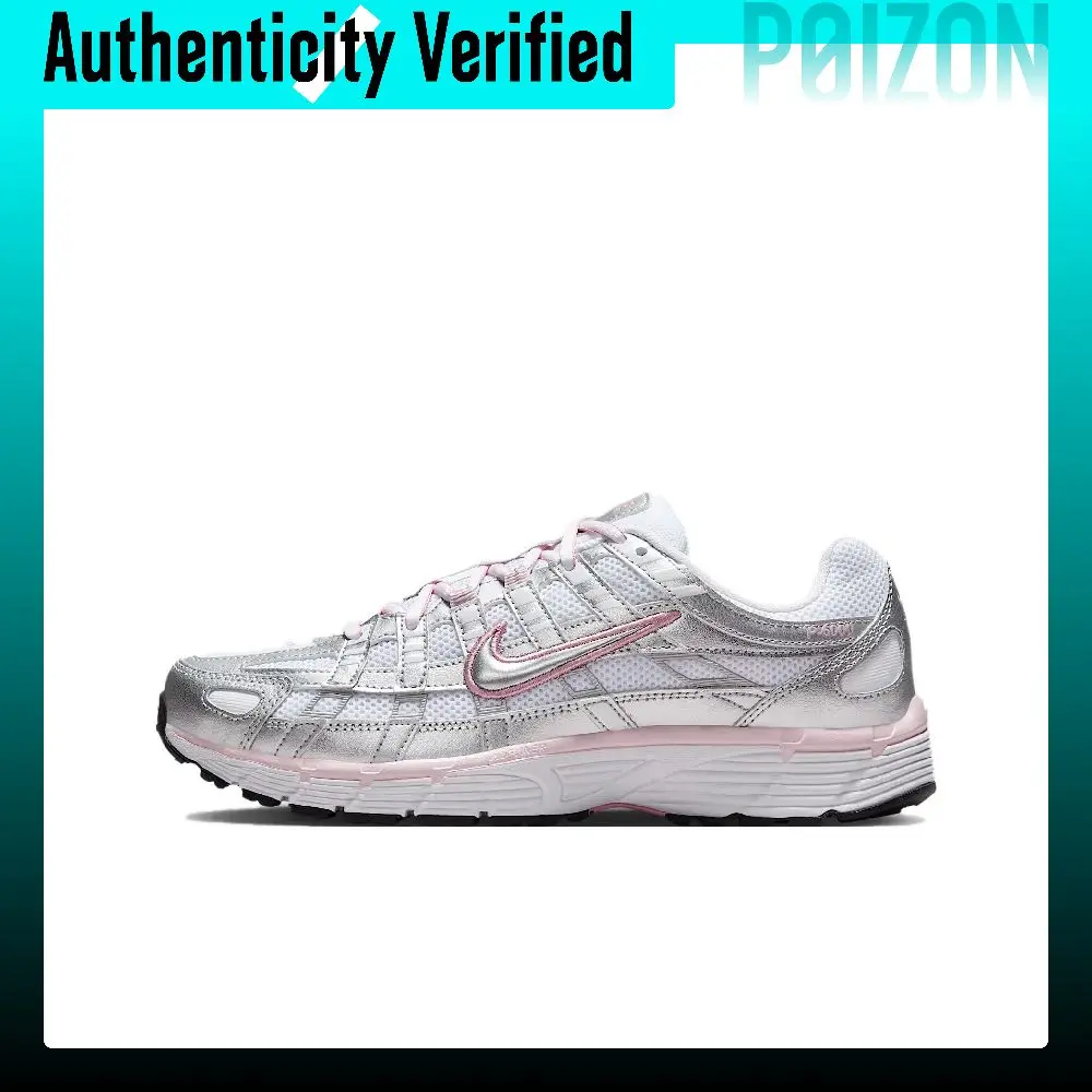 Nike P 6000 Abrasion Resistant Breathable Low top Racing Track & Field Competition Running Shoes Women's White Silver BV1021-108
