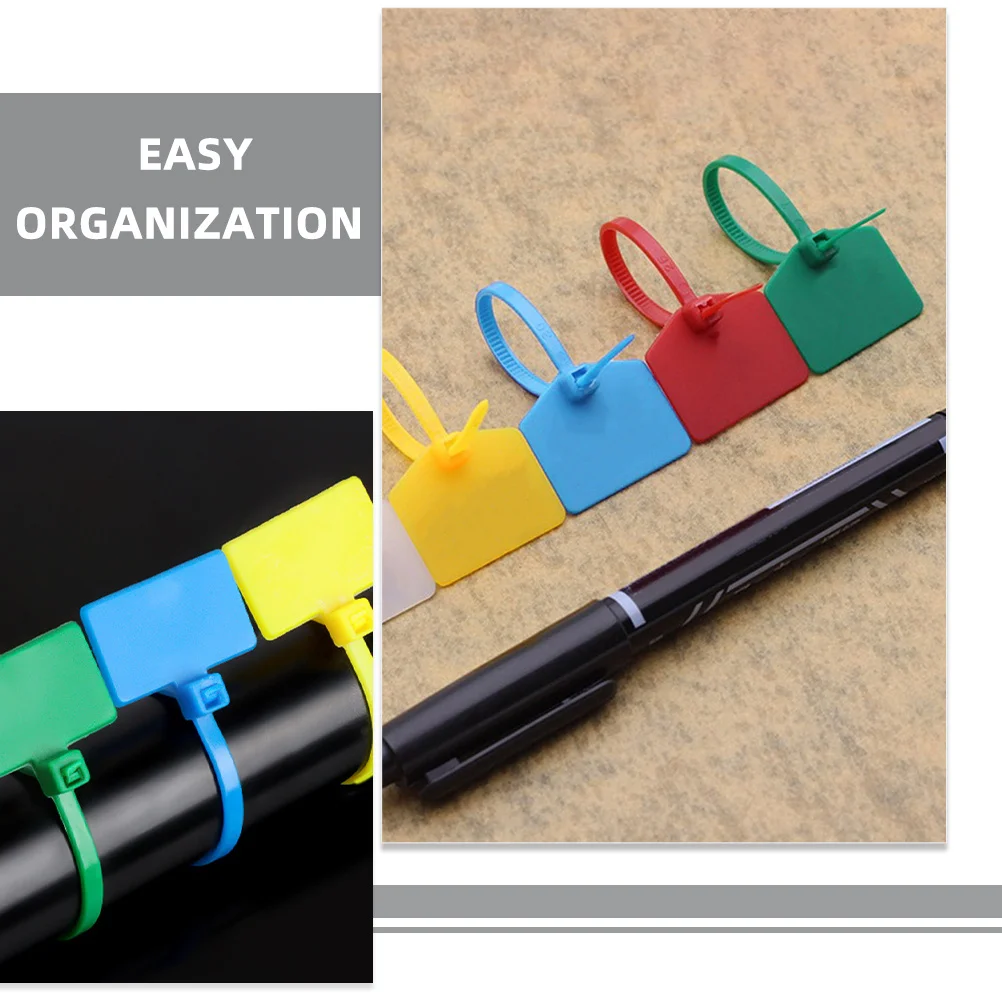 

120Pcs Nylon Cable Ties Heavy Duty with Label Tags for Wire Organization Cable Management in Home Office Workshop Outdoor