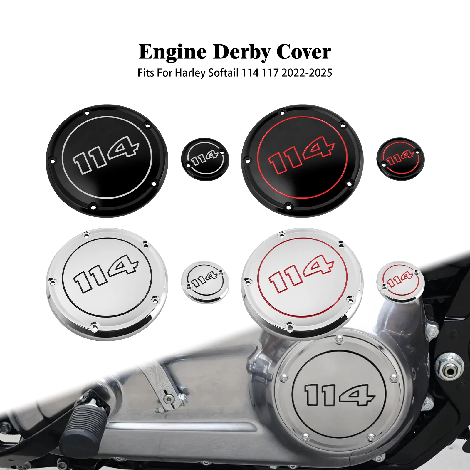 

Крышка механизма сцепления и таймера (декоративная накладка) для мотоциклов Harley Softail 114 117 Fat Bob Low Rider Fat Boy Breakout 22-25