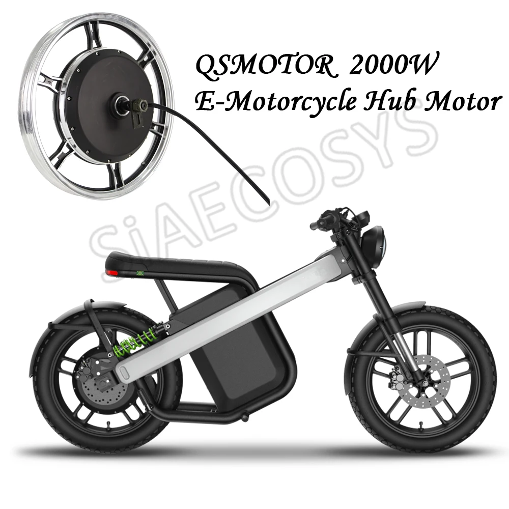 SiAECOSYS QSMOTOR 17x1.6inch 2000W 72V 70kph Hub Motor with EM80GTSP Controller and Kits for Scooter