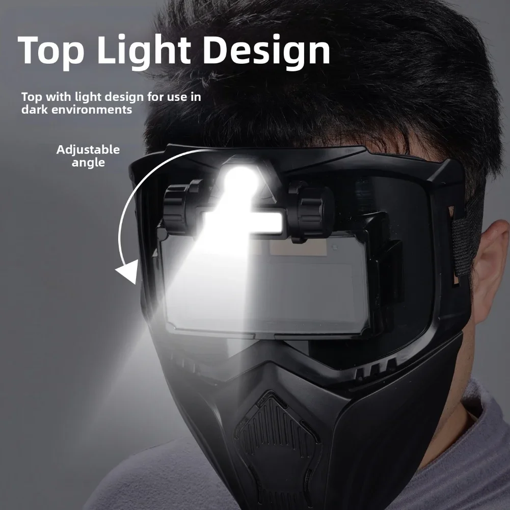 Auto Darkening Welding Helmet For Professional TIG MIG-ARC Grinding Polishing Sandblasting Comfort Fit Detachable-Goggles
