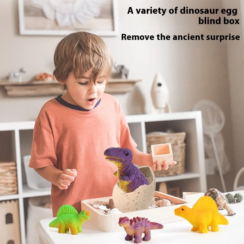 

Children's Soaked Water Hatching Dinosaur Egg Blind Box Simulation Animal Surprise Shell-Breaking Toy Soft Rubber Small Dinosaur
