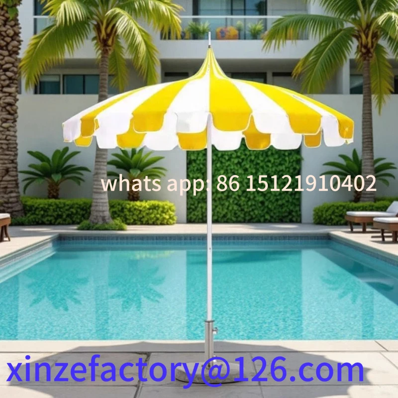

Customizable Round Central Pillar Umbrella Garden Parasol Restaurant Decorative Pagoda
