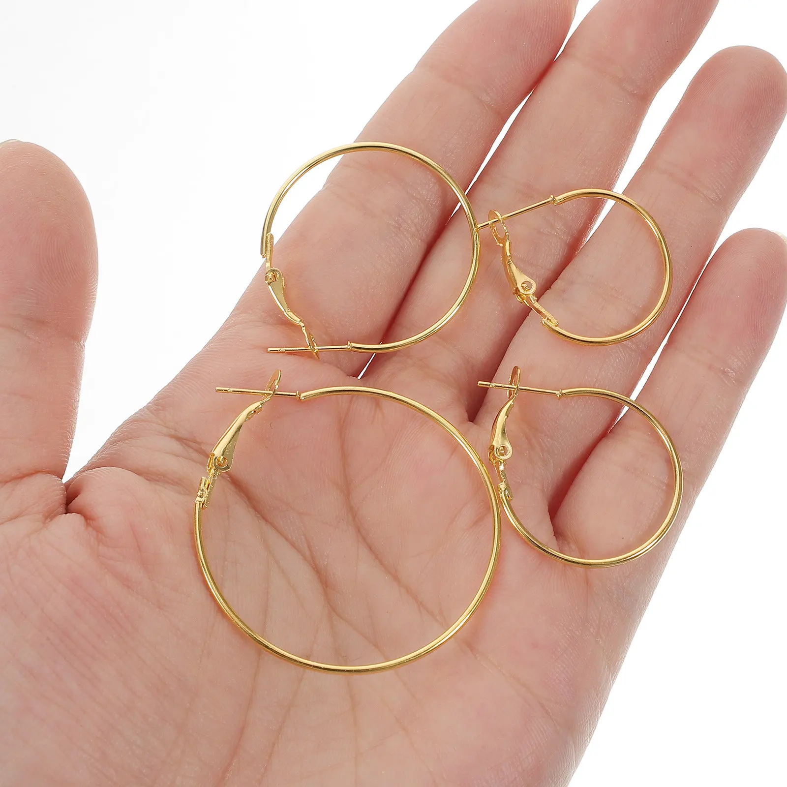 Hoop Earrings - 80 шт. круглых металлических основ для