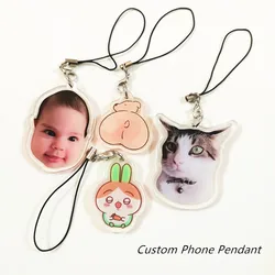 Custom Acrylic KeyChain Customized Cartoon Anime Figure Mobile Phones Pendant Cell Phone Charm Ornament Jewelry For Women Gifts