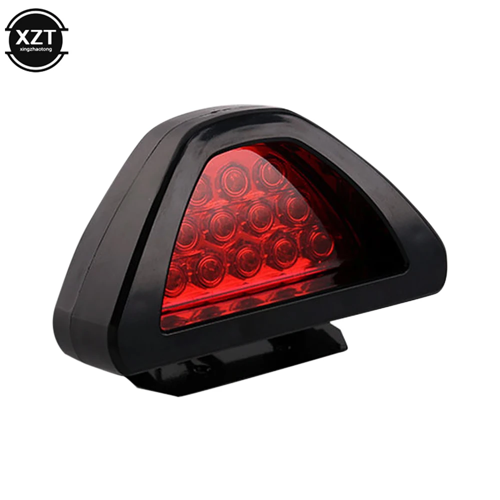 Universal Brake Signal Lamp F1 Style Triangle Sporty 12LED Rear Fog Light Tail Third Brake Lamp DRL Brake Flash Warning Light