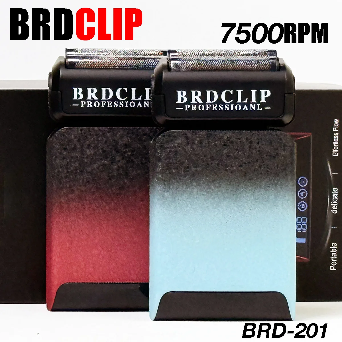 

Профессиональный триммер для волос BRDCLIP 201, мужская бритва, электрическая машинка для стрижки волос, 7500 об/мин, парикмахерская, 1200 мАч, двойная сетка для ножей