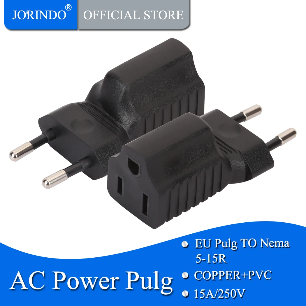 European standard to American standard conversion plug,EU4.0MM male plug to 5-15R female socket power conversion adapte