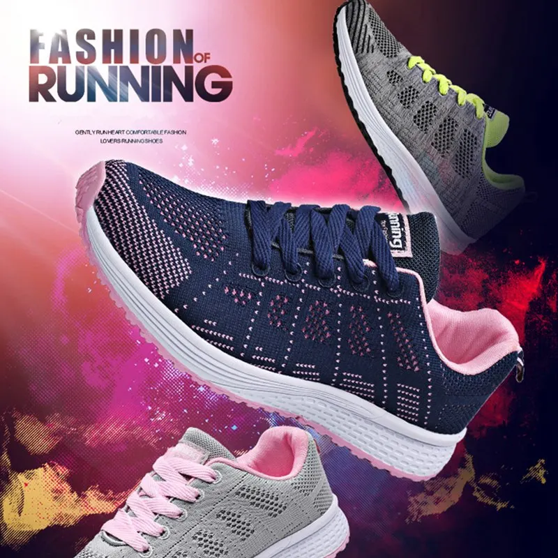 Women Casual Sport Shoes Fashion Men Running Shoes Weave Air Mesh Sneakers Black White Non Slip Footwear Breathable Jogging