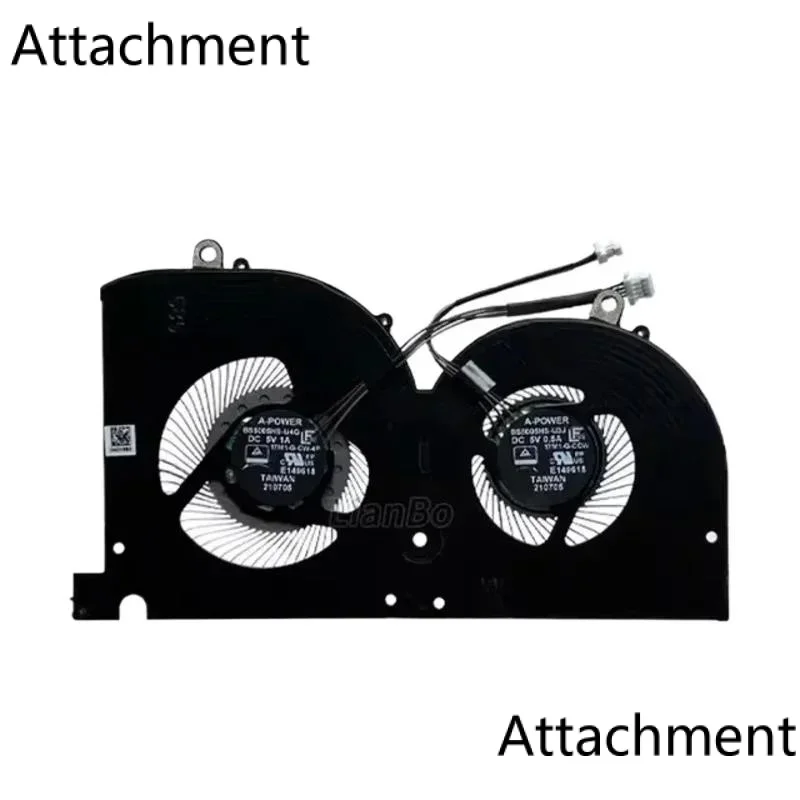 Imagem -05 - Ventilador de Refrigeração Gpu para Laptop Refrigerador para Msi Gs76 Ws76 Criador 17 Gs76 Discrição 11ue 11ug 11uh Ms17m1 17m1-cpu Bs5005hs-u4q