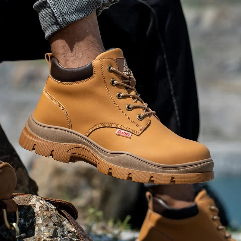 AOYU WINTER New Styles Men Safety Boots With Steel Toe Cap Anti-smash Work Sneakers Safety Shoes Men IndestructibleWork Boots