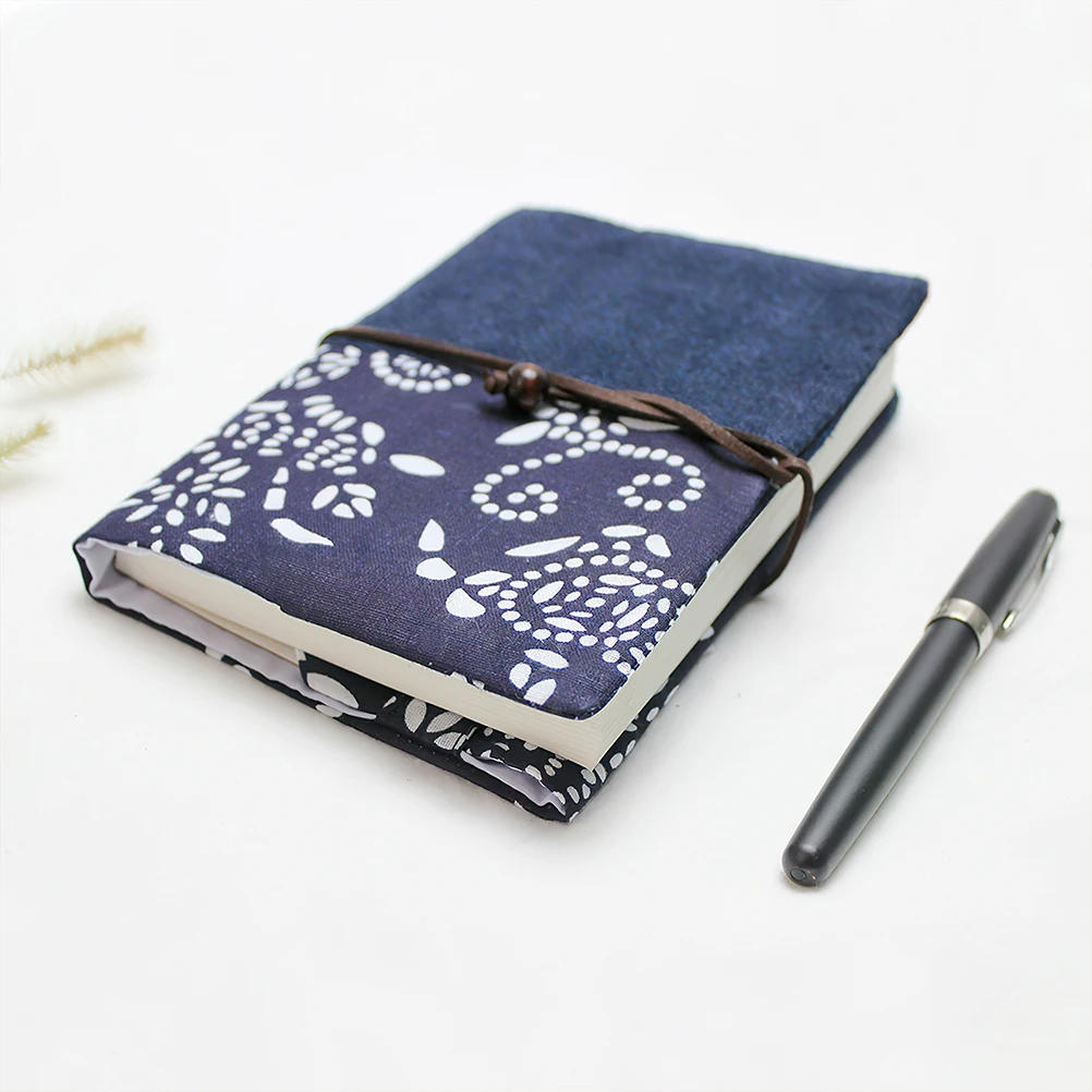 

Adjustable Protector Book Stitching Decorative Blue Fabric Protector Sleeve Hardcover Reusable Notebook Book Sleeve Covers