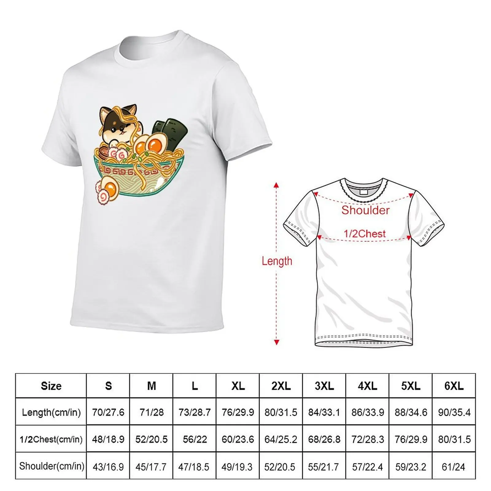 Shiba Ramen Bowl T-Shirt anime t shirts for man funny t shirts cotton T-Shirt