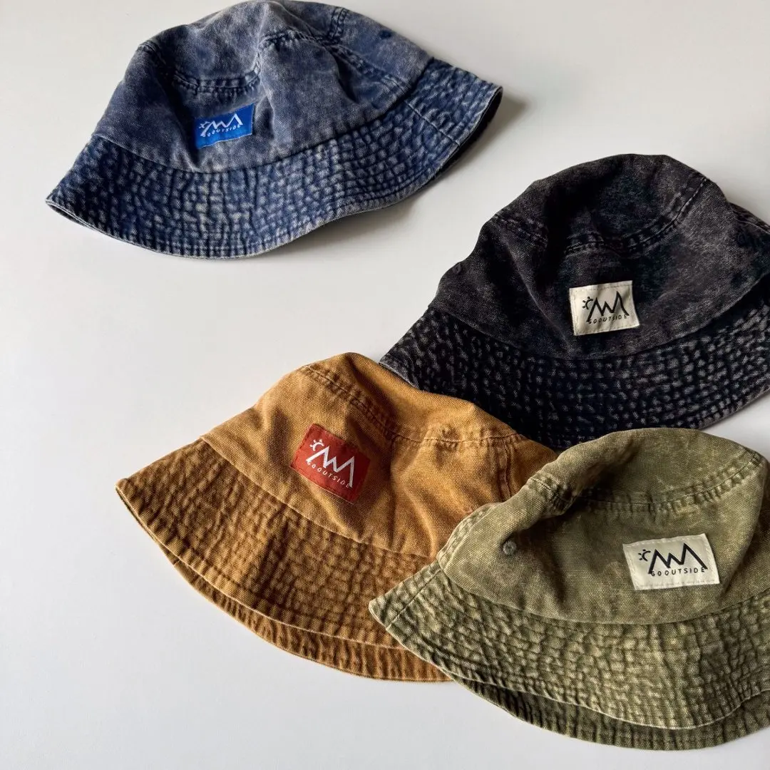

Harajuku Style Vintage Distressed Bucket Hat for Kids Wide Brim Sun Hat for Boy Girls Spring Summer Outdoor Beach Travel Sun Cap