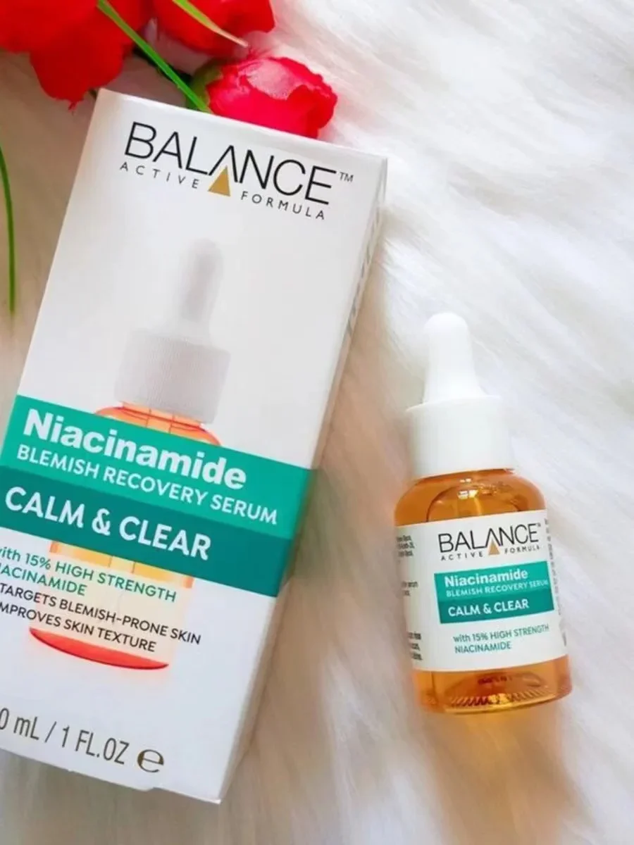 UK BALANCE 15% sueros de niacinamida 30ml blanquean el cuidado de la piel Facial calmante antioxidante Control de aceite contracción de poros Reduce las marcas de acné