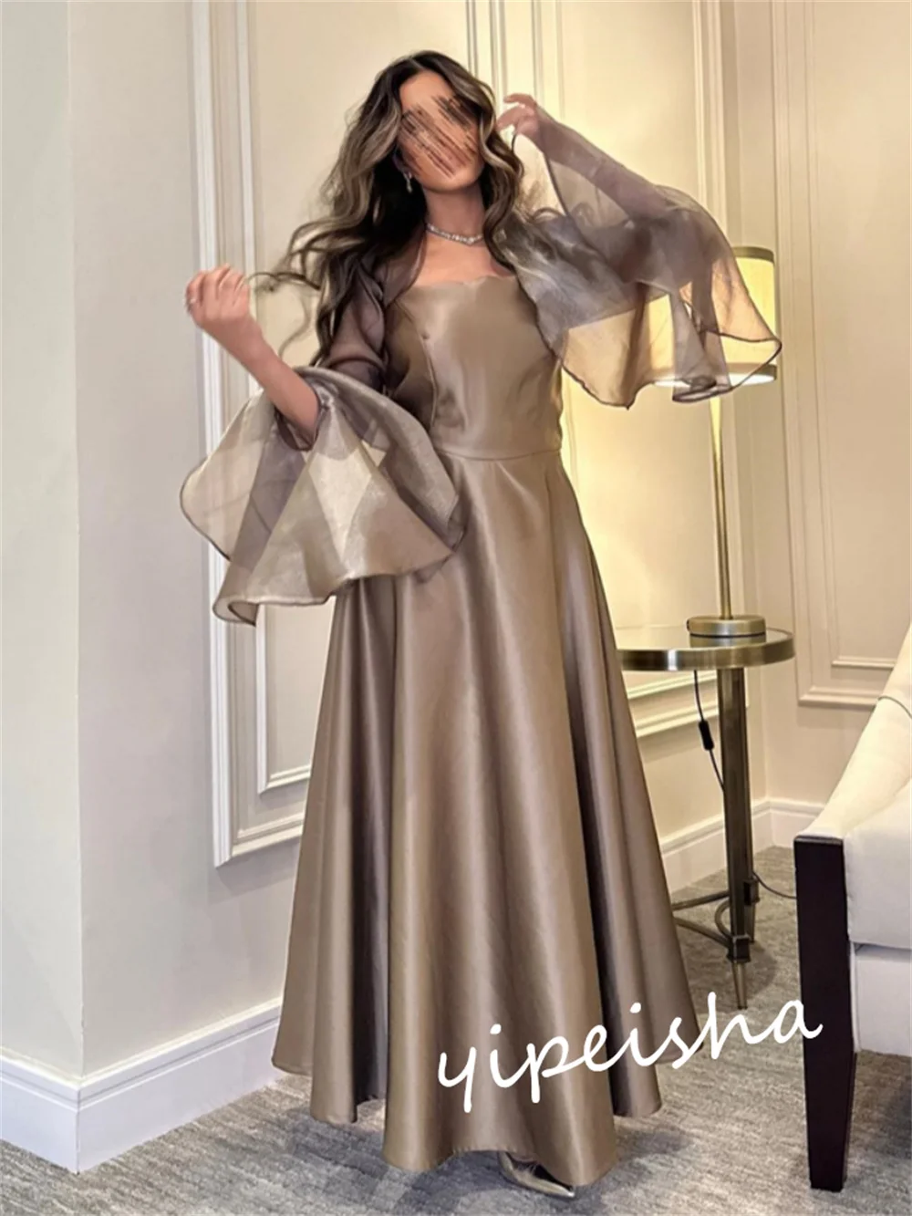 Prom Dress Saudi Arabia Prom Dress Saudi Arabia Satin Celebrity Ball Gown Square Neck Bespoke Occasion Dress Floor Length