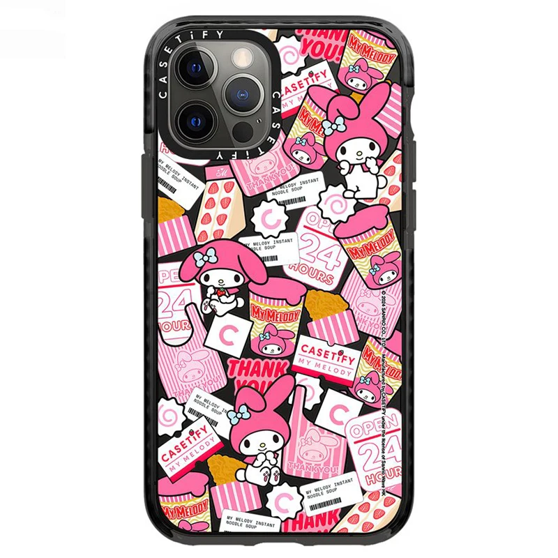 Sanrio My Melody Candy Shockproof Silicone Phone Case For iPhone 15 14 11 12 13 Pro Max X XS XR 8 7 Plus Protection Back Cover