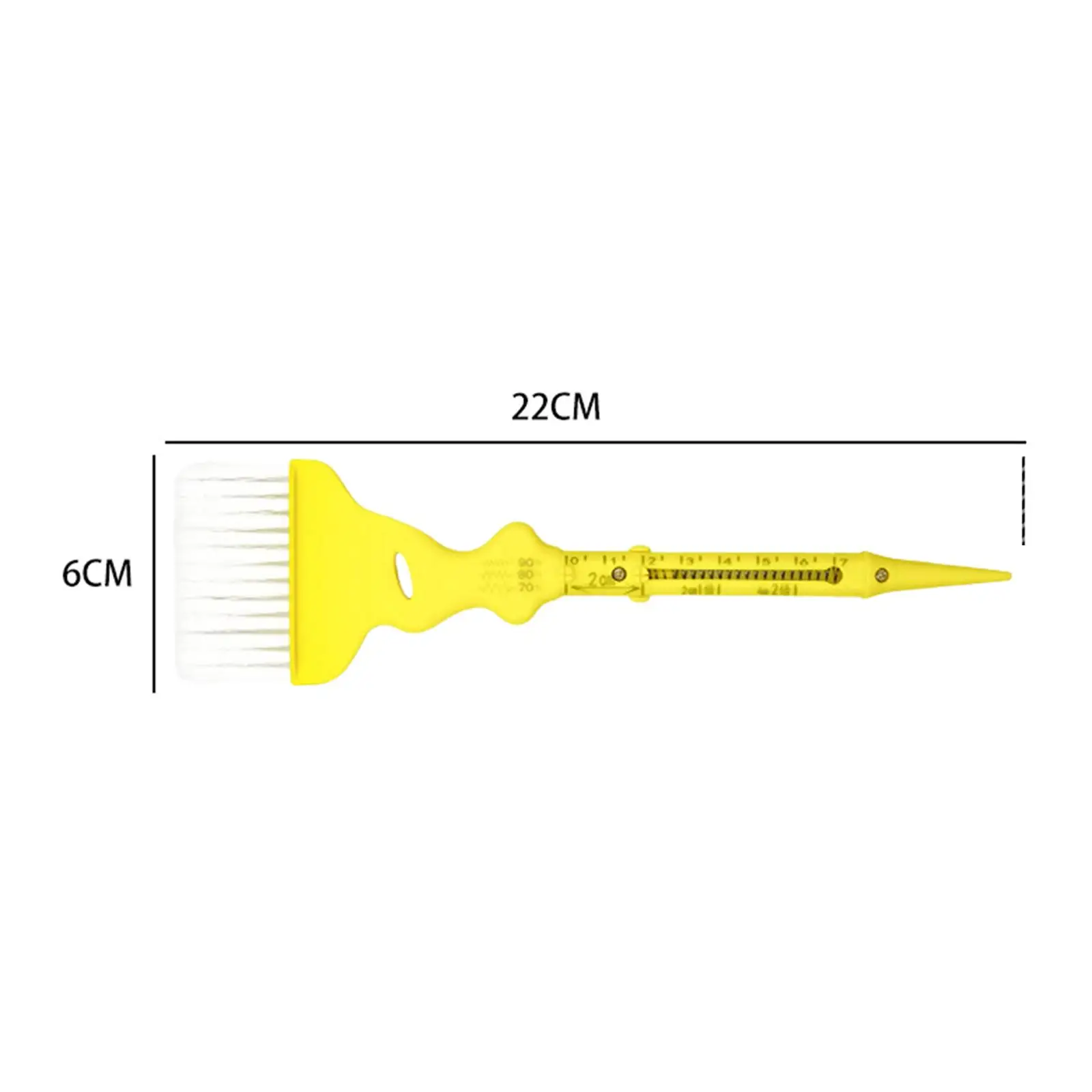 فرشاة صبغ الشعر بتصميم مطاطي مع فرشاة مستقيمة لصبغ الشعر بمقياس متدرج #6
