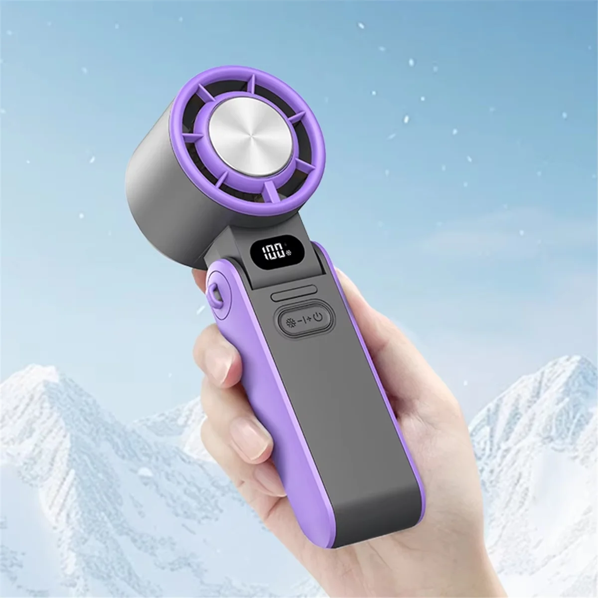 

AB51 Portable Foldable Handheld Fan, 3600mAh Battery, 100-Level Speed Control, High-Speed Turbo, Outdoor Mini Cooling Fan