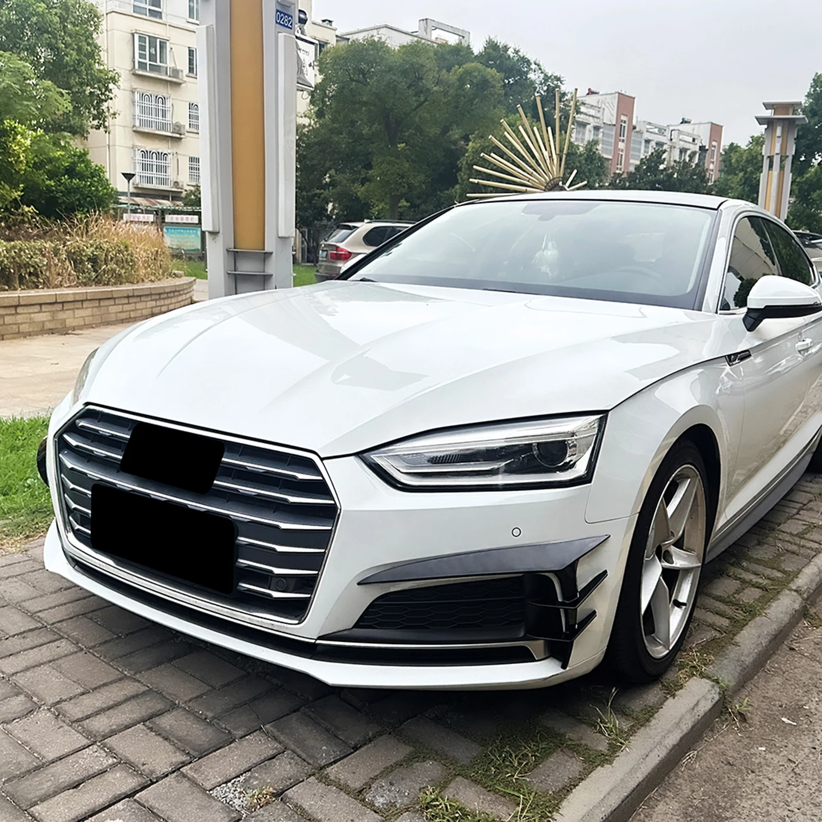 

Car Front Bumper Fin Side Air Vent Canard Cover Spoiler Splitter Trim For Audi A5 S5 F5 Sline 2017 2018 2019 2020