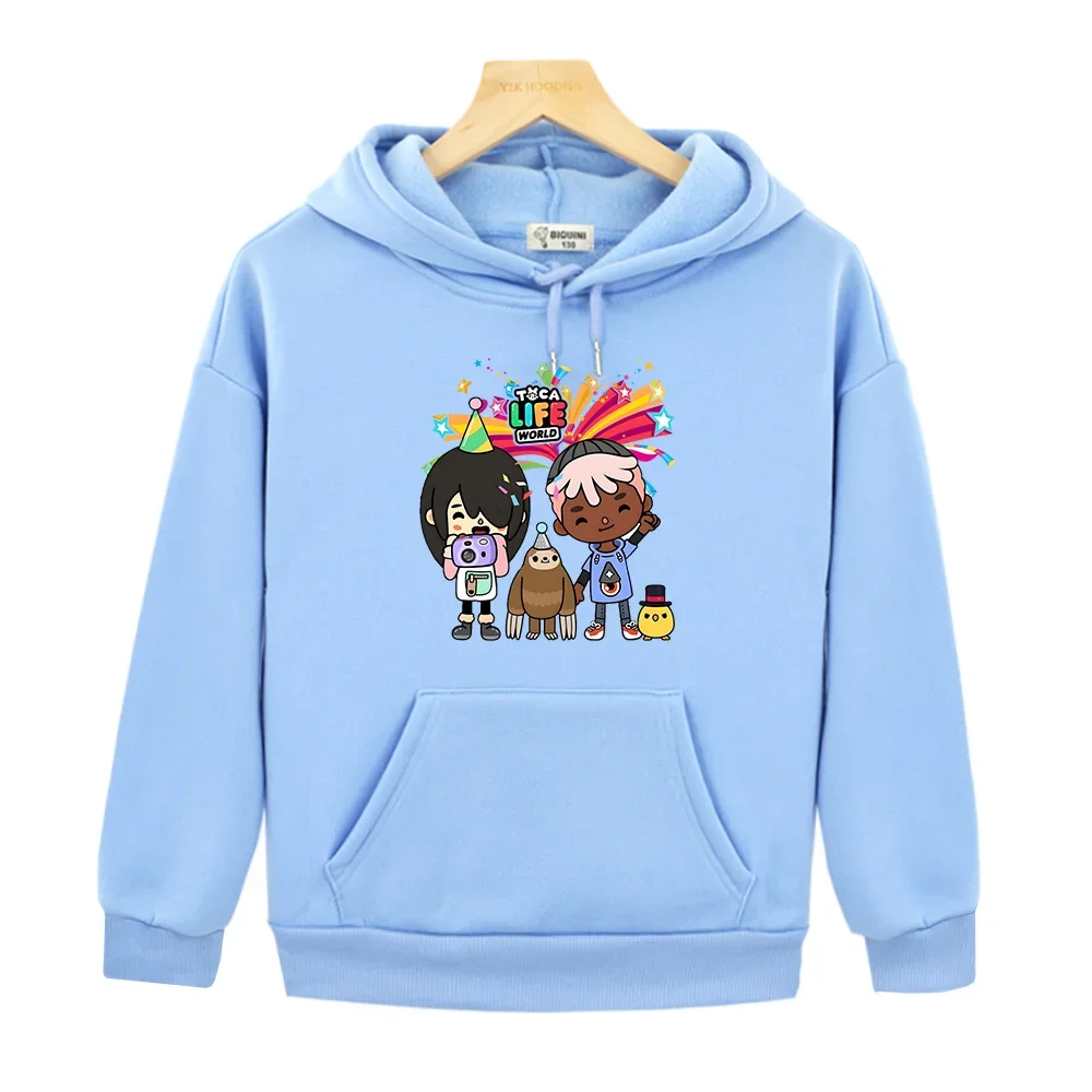 Manga Cartoon Toca Life World Hoodies Casual Boys and Girls Comfortable Sweatshirt Sudadera Children Autumn Winter Warm Clothing image 4