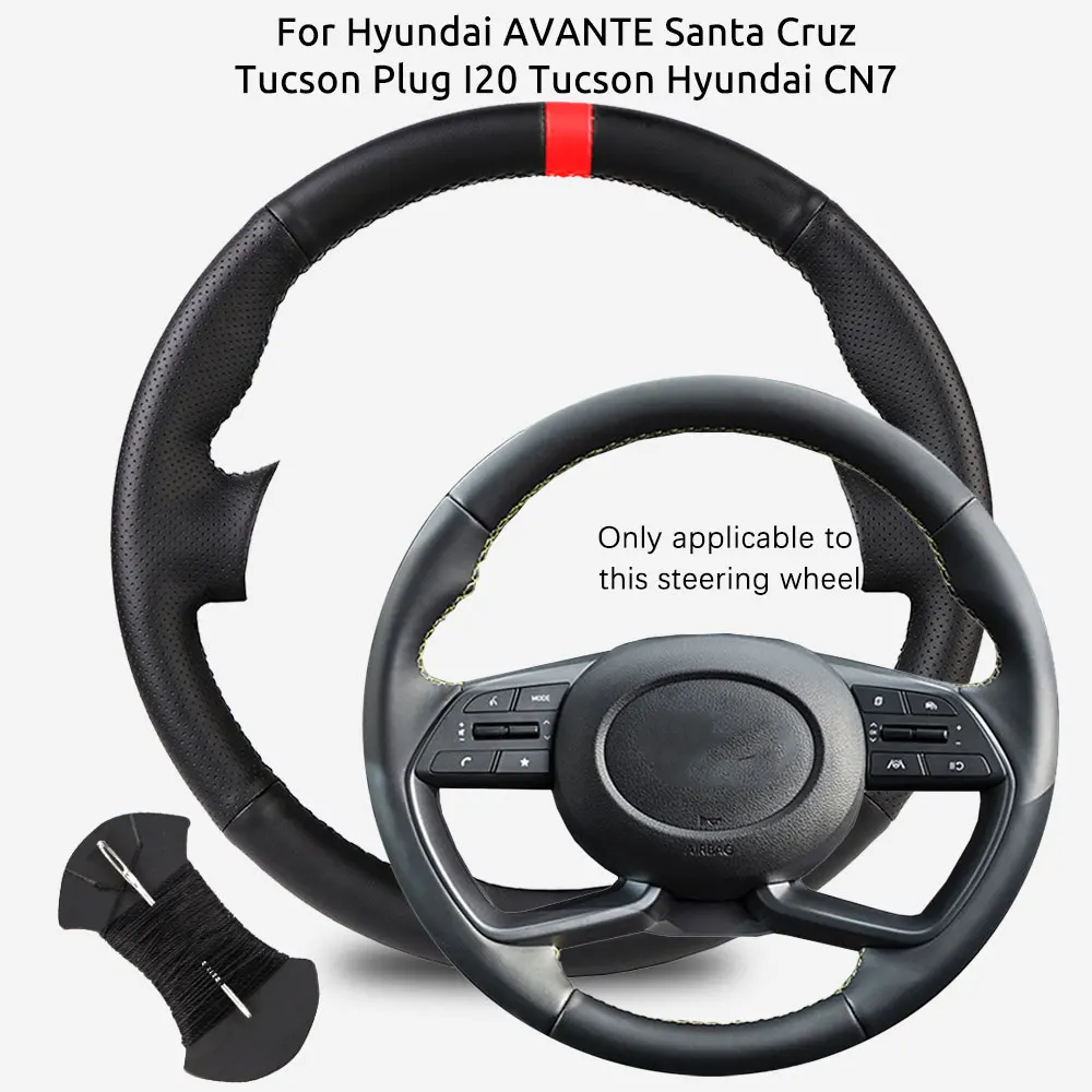 

Customized Car Steering Wheel Braiding Cover For Hyundai AVANTE Santa Cruz Tucson Plug I20 Tucson Hyundai CN7 Steering Wrap