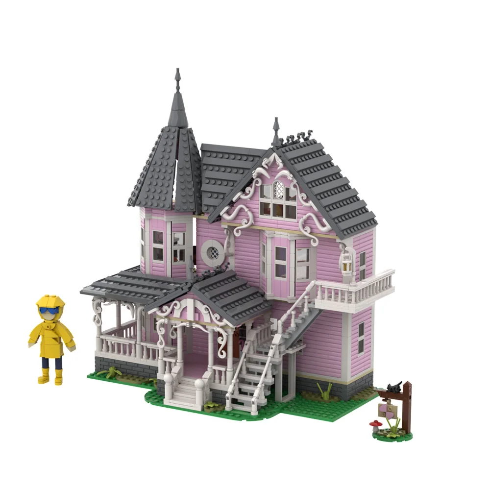 1734 PCS MOC Gecalineerd Roze Paleis Bouwsteen Model Cartoon Film Ideeën Appartement Architectuur Bricks DIY Montage Speelgoed Gift