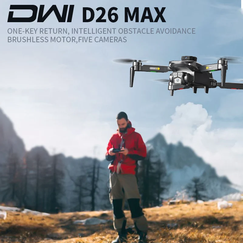 DWI D26 Rc Droneสามกล้องProfessionalการถ่ายภาพความสูงยึดหลีกเลี่ยงอุปสรรคBrushlessเฮลิคอปเตอร์Quadcopteแบบพับได้