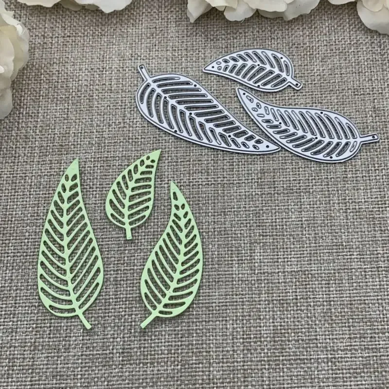 

Новые металлические вырубные формы для декоративной резки в виде листьев, 3 шт., для скрапбукинга, тиснения и рукоделия