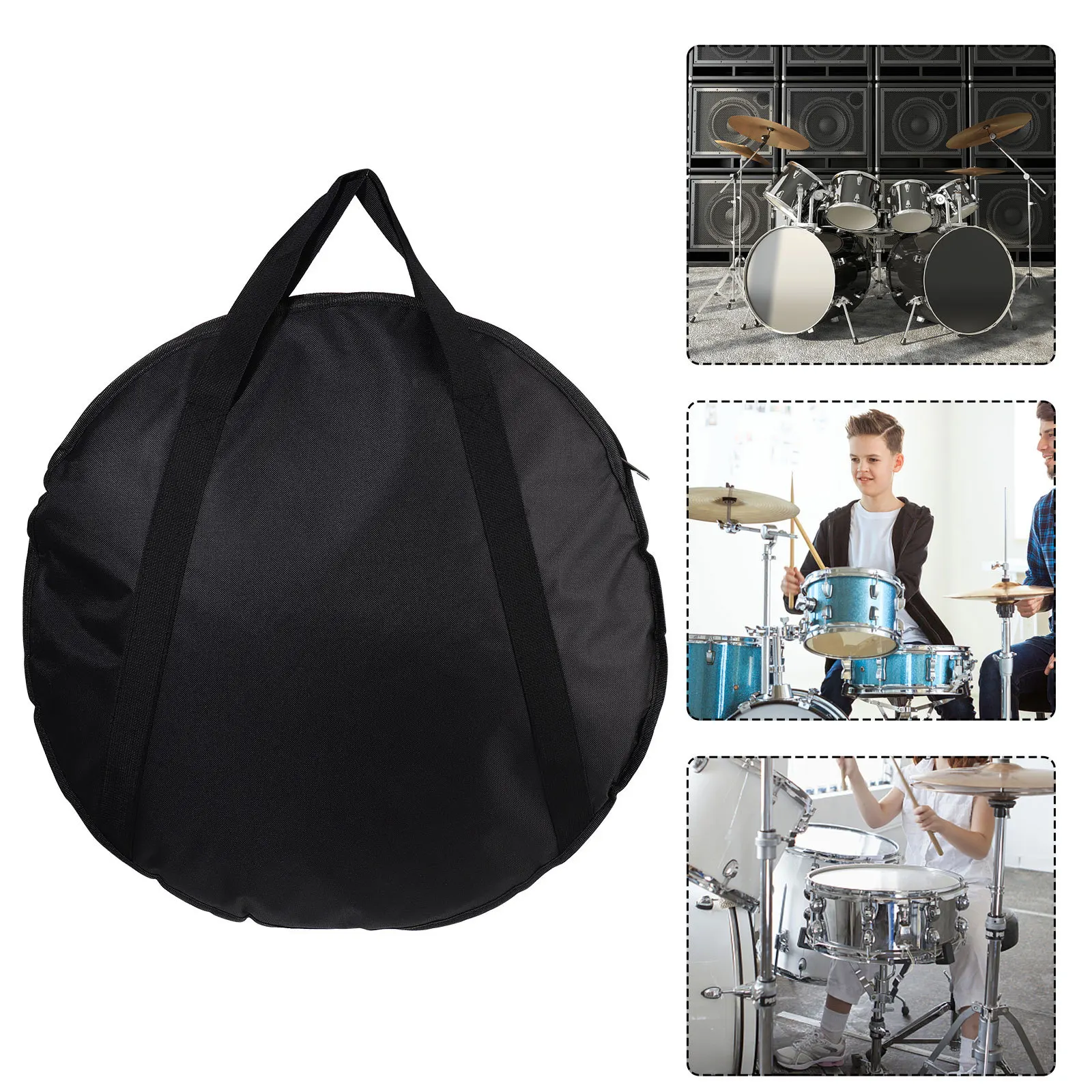 

Cymbal Bag Durable Oxford Material Storage Organizer Tote Pouch Handhold Design Black Color Long Term Use Cymbal Bag