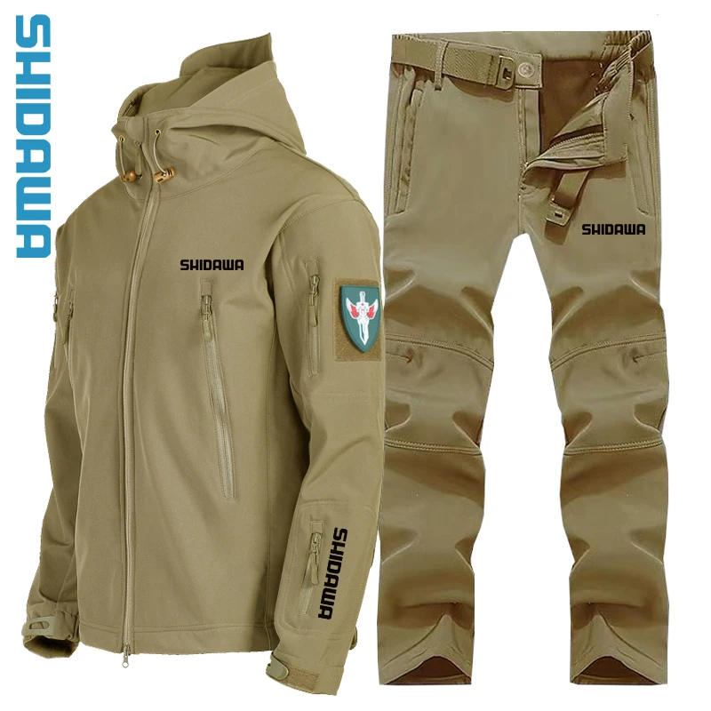 Trajes de pesca de marca para hombre, ropa fina para deportes al aire libre, chaquetas de pesca con capucha para senderismo, pantalones de pesca impermeables, primavera y otoño