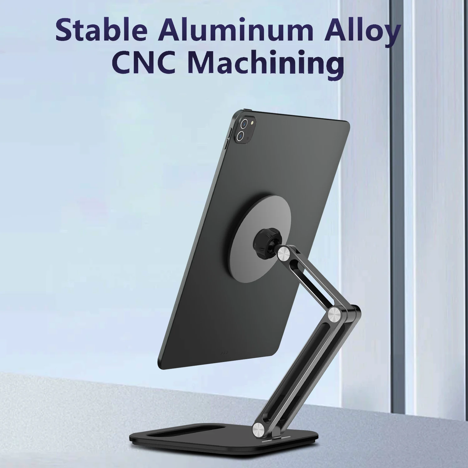 

Kimdoole Magnetic Ipad Stand Foldable Aluminum Alloy Tablet Stand For Desk Ortable Accessories For Home Office Meeting Room
